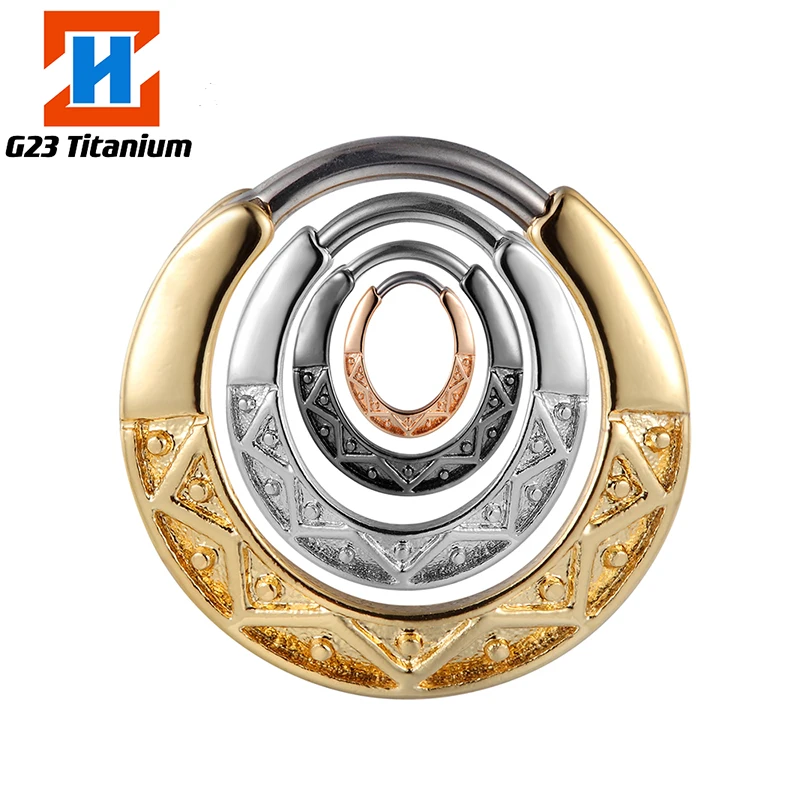 

1PS G23 Titanium Hinge Opens Small Nasal Septum Nasal Ring Cartilage Spiral Female Earrings Ring Body Piercing Jewelry