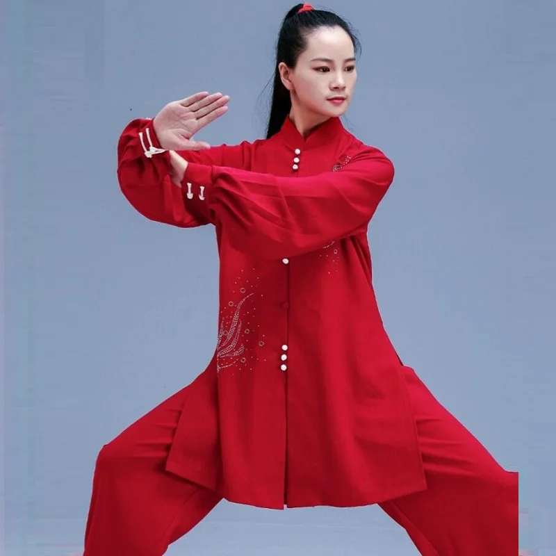 Синий Для мужчин женщин кунг фу Униформа Стиль Тай чи равномерное ушу боевые