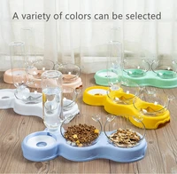 3 in 1 cat bowl automatic feeder 15%c2%b0 raised neck guard anti vomiting pet water dispenser dog cat stand double dish container