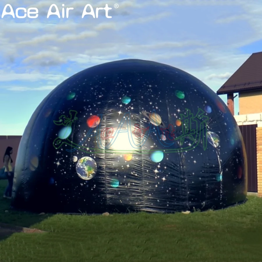 

2021 New Design Inflatable Planetarium Black Dome Tent Can Be Customized Personalized Printing And Easy To Fold Made In China