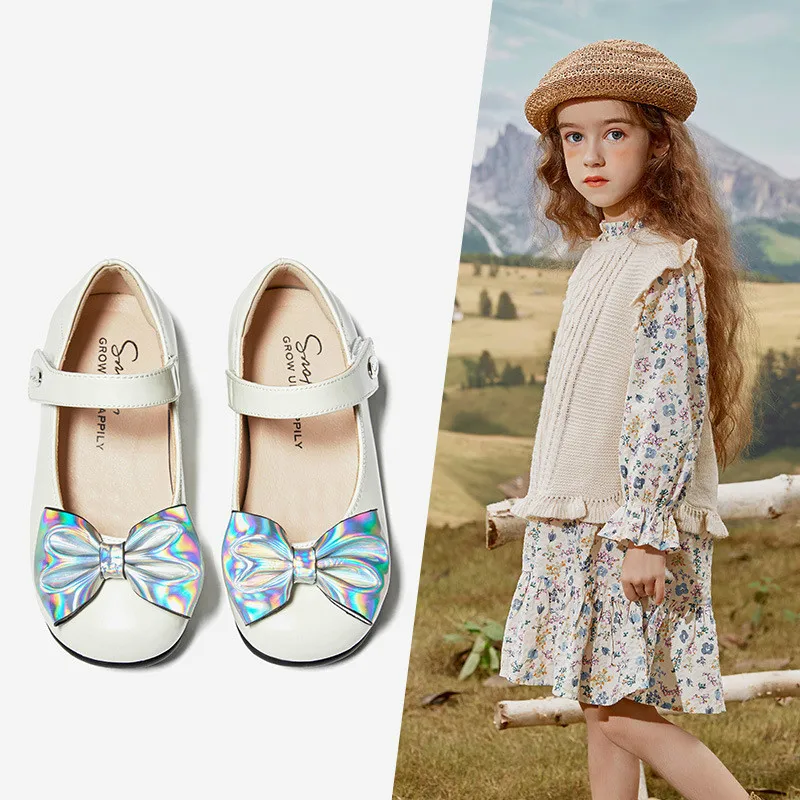 

CCTWINS Kids Shoes 2021 Spring Girls School Shoes Black Children Fashion Butterfly Flats Mary Jane Toddler Princess Flats GM2778