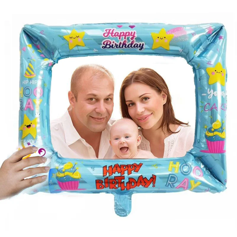 1 шт с днем рождения фото стенд фольги шары фоторамка воздушные на день вечерние