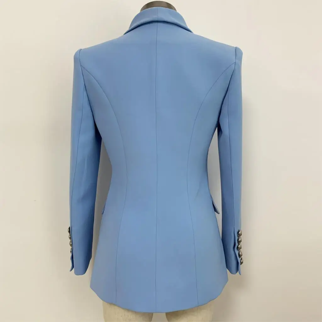 

HIGH STREET Newest Fashion 2020 Baroque Designer Blazer Jacket Women's Shawl Collar Double Breasted Metal Lion Buttons Blazer