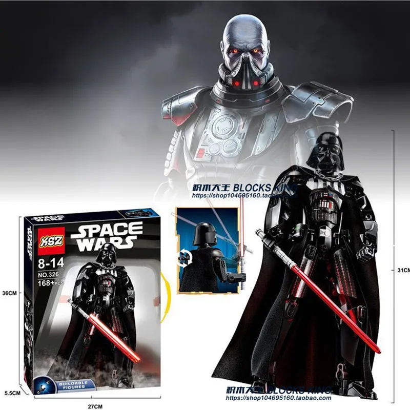 

Star Wars Model Education Game Buildable Figure Darth Vader Kylo Ren Chewbacca Boba Jango Fett General Grievou Action Figure Toy