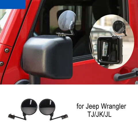 Зеркало для Jeep Wrangler YJ TJ JK JL, боковая дверь, зеркало заднего вида, регулируемая угловая сторона слепых зон для Jeep Wrangler