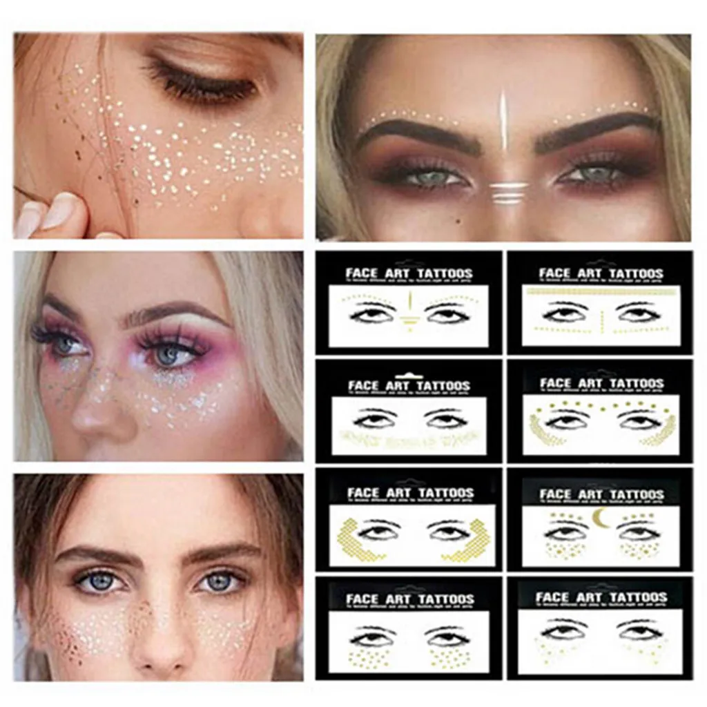 Мода Рождество Хэллоуин лицо татуировки Макияж набор для вечеринки костюм