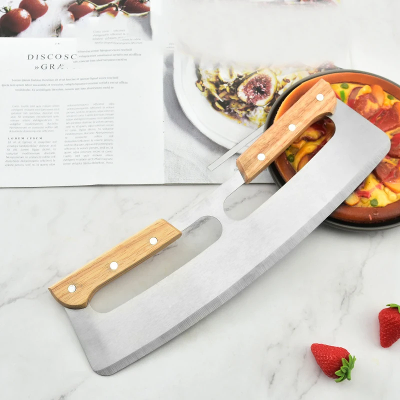 нож для пиццы Резак из нержавеющей стали кухни с чехлом разделитель двойной
