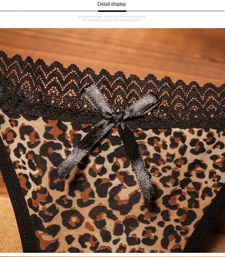 Сексуальные леопардовые кружевные женские трусики модные стринги сексуальные