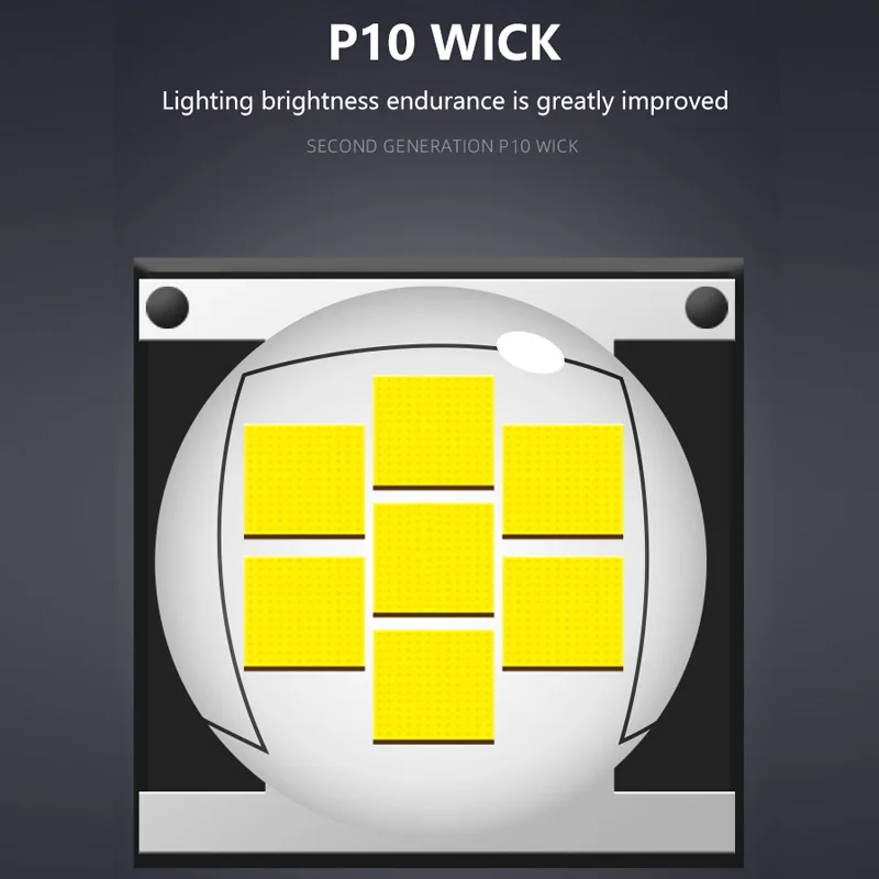 Billig 50W P10 LED Taschenlampe 4 Modi 5000LM Power Display Taschenlampe Blendung Lampe Ohne Batterie Solide Lampe Halter Große Breite-winkel Objektiv