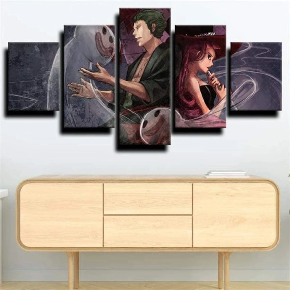 

5 Piece Wall Art Canvas Painting Anime Manga Figure Pictures Nightcore Ghost Posters And Prints Living Room The Wall Decoration