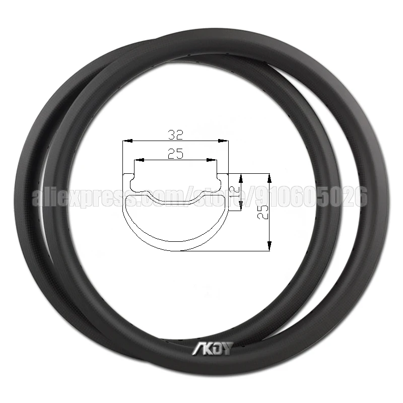 Обод велосипедный 406 углеродный 25 мм глубина 32 Ширина 20 дюймов дисковый тормоз