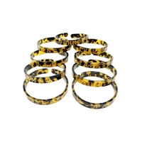 small width tortoise shell bracelets bangles with gold flowers and islands names