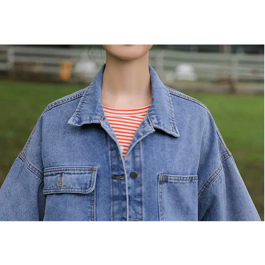 

Vintage Denim Jacket Women Spring Coat Oversized Outerwear Coats Boyfriend Female Jeans Jackets Plus Size Chaquetas De Mujer