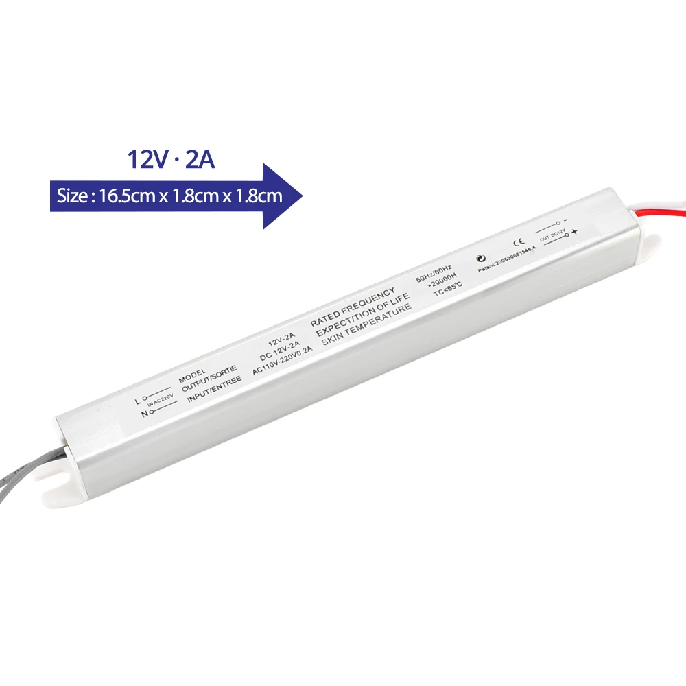 12V-2A AC110V-220V светодиодный трансформатор 24 В/12 В 1.5A 2A 3A 4A 5A ультра тонкий импульсный режим источник питания для рекламы светильник Светодиодная лента - Цвет: 12V-2A