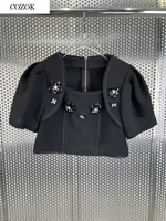 2021 new women fashion beaded suit top skirt 2 piece set
