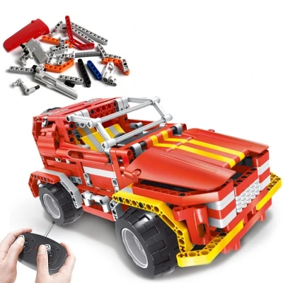 Electric Creative new early education assembly and plug-in 2 in 1 remote control car DIY building block toy for boy gift | Игрушки и