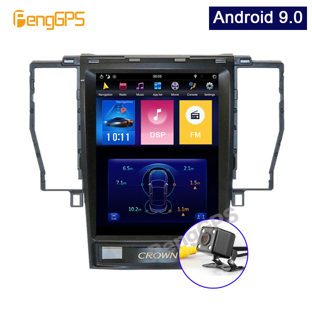 Автомобильный GPS навигатор Tesla Style 6 ядер Android 9 0 голосовое управление 4 Гб + 64 ГБ для