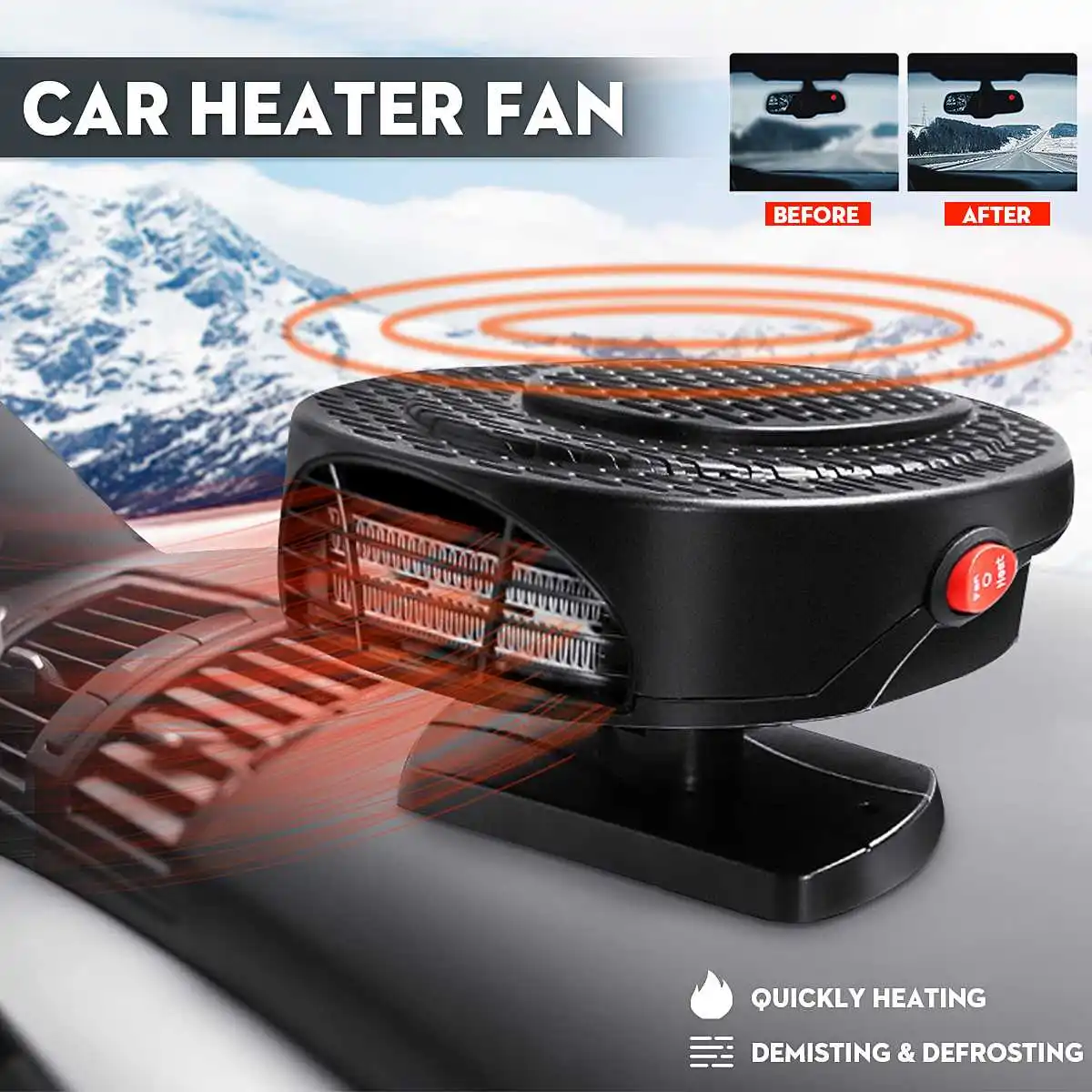 Portable Adjustable Car Heaters Combo Car Interior Heaters Windshield Defroster Defogger Four Seasons Universals Heating Air