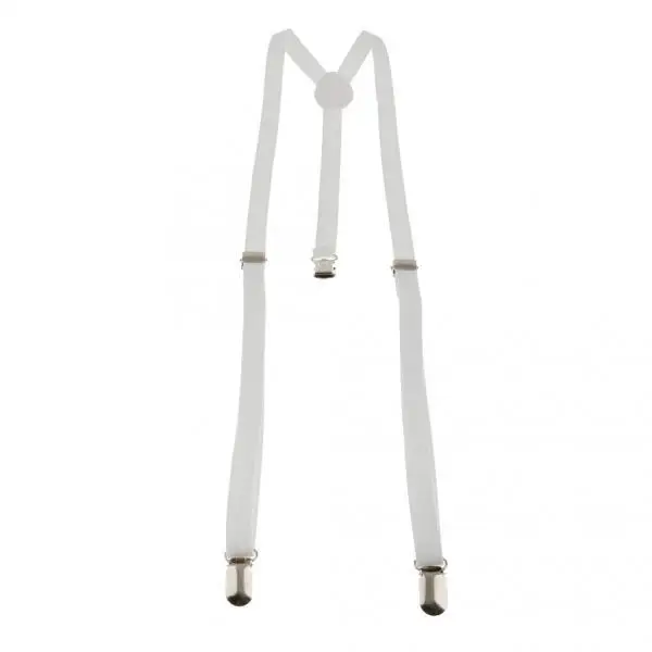 

Unisex Adult Adjustable Stretch Y-back Suspender Clip-on Braces White