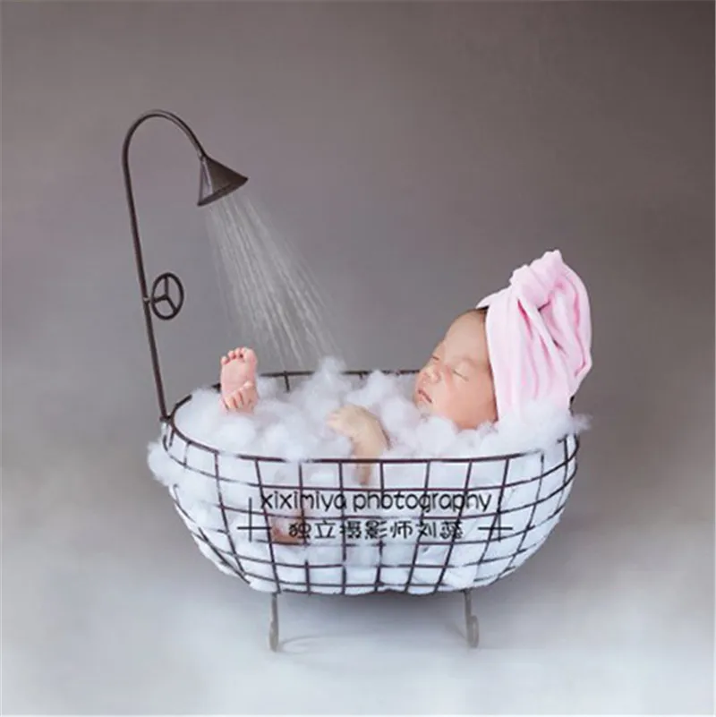 Baby Boy Photography Props Iron Bathtub Baby Photo Shoot Accessories Fotografie Props Recien Nacido Basket For the Newborn Bed