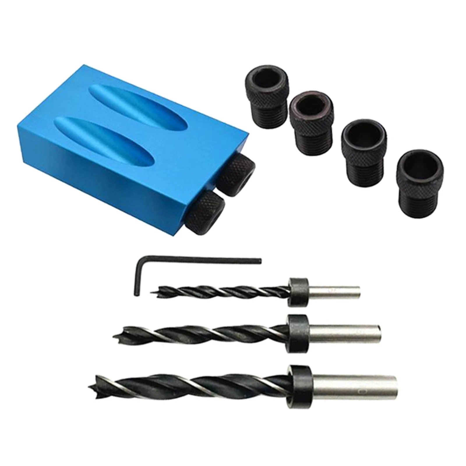 

14Pcs Pocket Hole Jig Kit 15 Oblique Drill Locator 6/8/10mm Woodworking