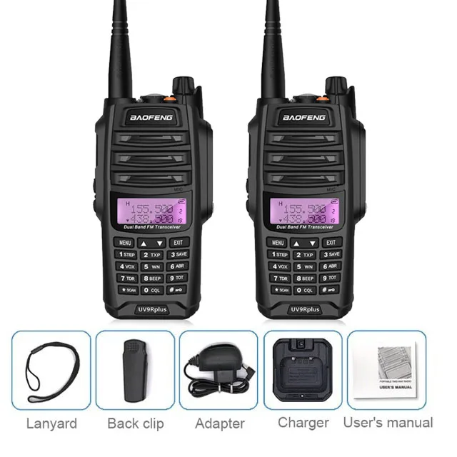 2PCS 2 шт. Baofeng UV-9R PLUS 10 Вт Высокая мощность UHF VHF рация Водонепроницаемый морской CB радиостанции КВ трансивер Woki Toki любитель - Цвет: 2PCS