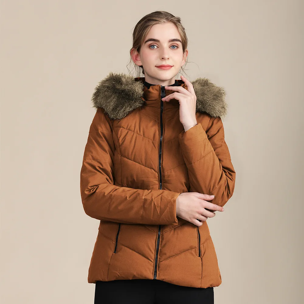 

FAKUNTN Winter Jacket Women Cotton Polyester Zippers Fake Fur Collar Coat New Fashion 2020 Hooded Parka Slim Thickening Coat