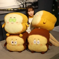 new simulation long butter bread plush pillow toy food sliced bread toast stuffed snack decoration backrest cushion with blanket