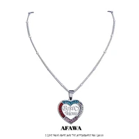 best mom colour crystal stainless steel charm necklace silver color pendant necklaces menwomen jewelry collier femme n4803s01