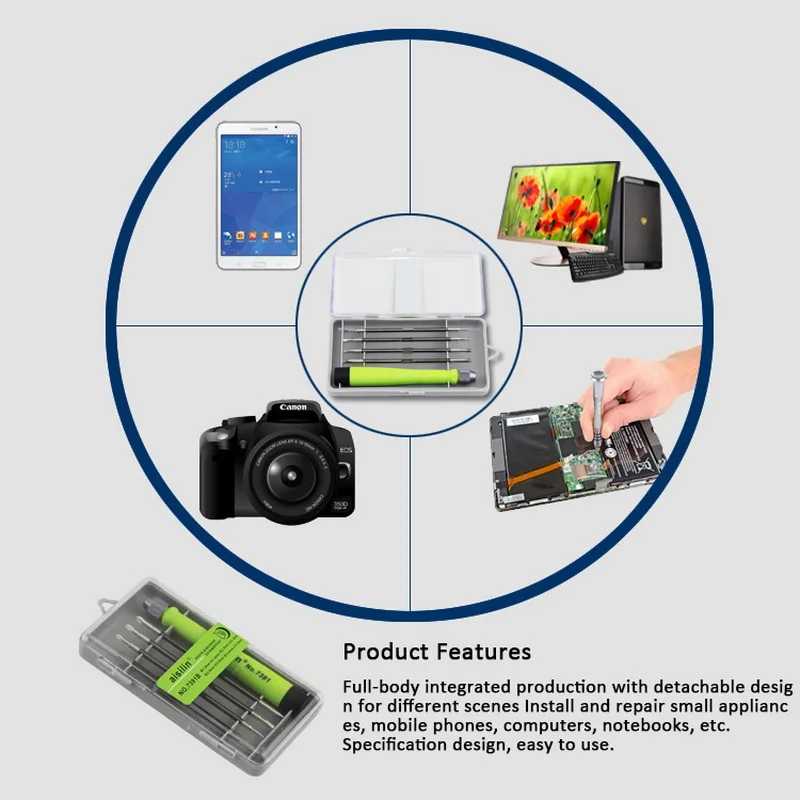 

5-in-1 Mini Precision Screwdriver Set Hands Tools for iPhone 6 7S 8 Mobile Phone Ipad Camera Watch Tablet Repair Screwdriver Kit