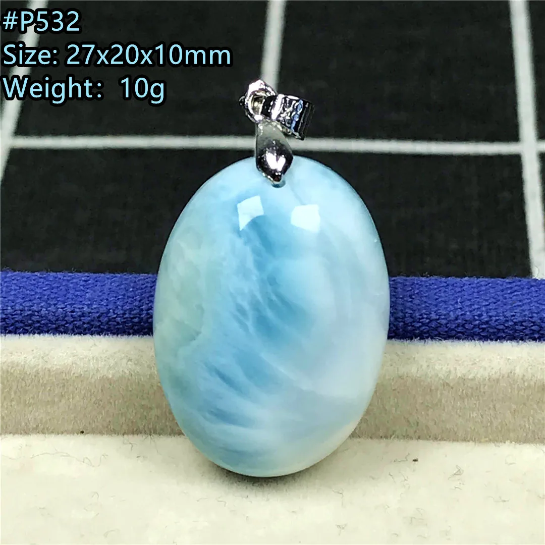 

Ожерелье из натурального синего ларимара с подвеской для женщин и мужчин, бусины с кристаллами 27 х20х10 мм, серебристые ювелирные изделия с во...