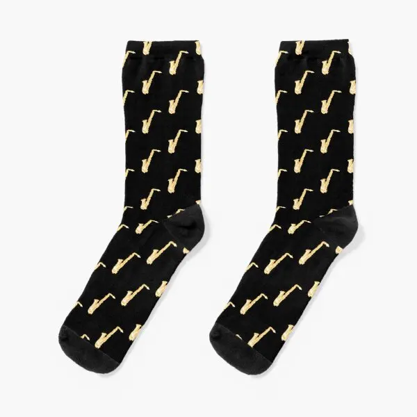 

Sax Saxophone Crew Socks Breathable Sports Winter Autumn Short Comfortable Unisex Cute Funny Ladies Mens Girls Black Cotton
