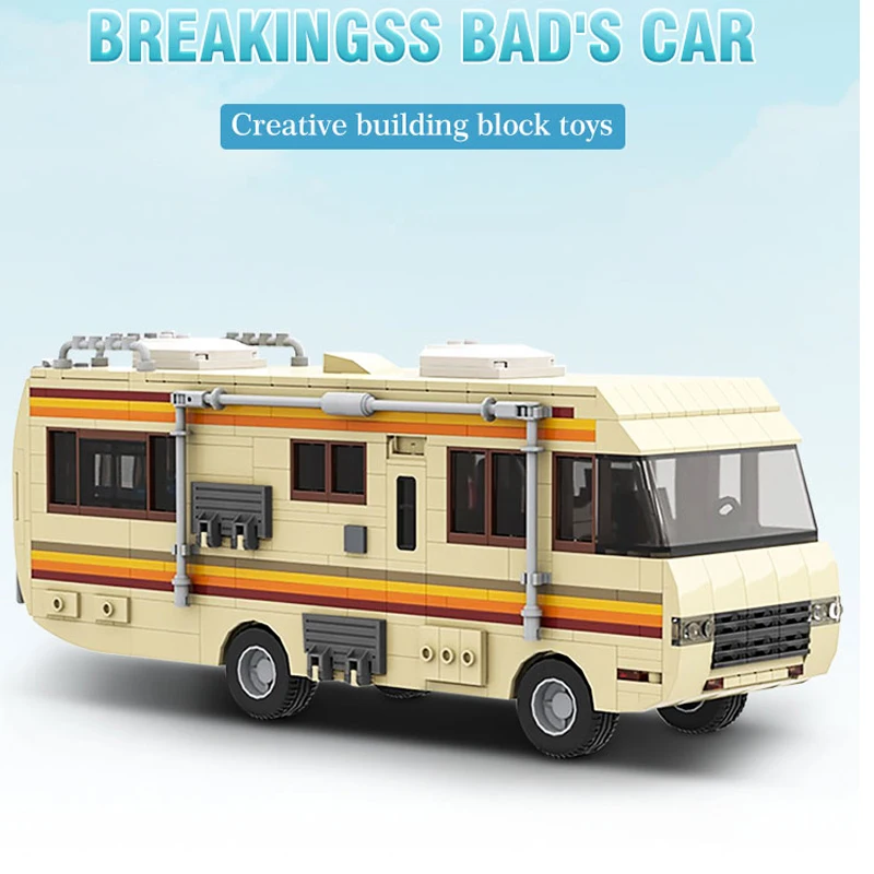 

MOC Breakingss Bad American Drama Classic Walter White Pinkmans Cooking Lab RV City Technical ideas Building Block Toy Kid Gift