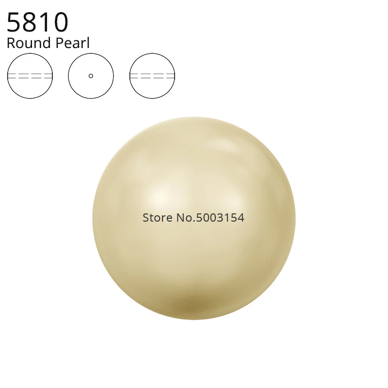 Light Gold 539 С украшением в виде кристаллов от Swarovski 5810 круглая жемчужная бусина с целый Просверленный отверстие Бисер для самостоятельного изготовления браслетов ювелирные изделия сделать штуцер - Цвет: Light Gold 539