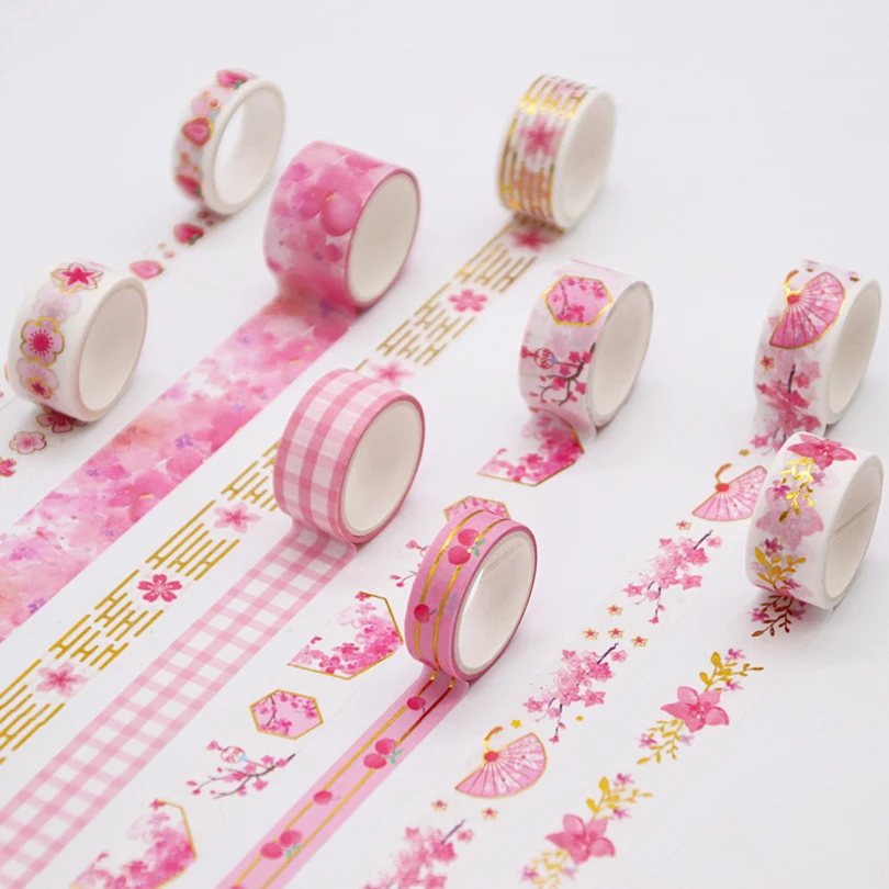 

Washi Stickers Tape Set 11rolls Gold Leaf Sakura Cintas Decorativas Washitape Assorted Masking Tapes Cute Stationery Supplies