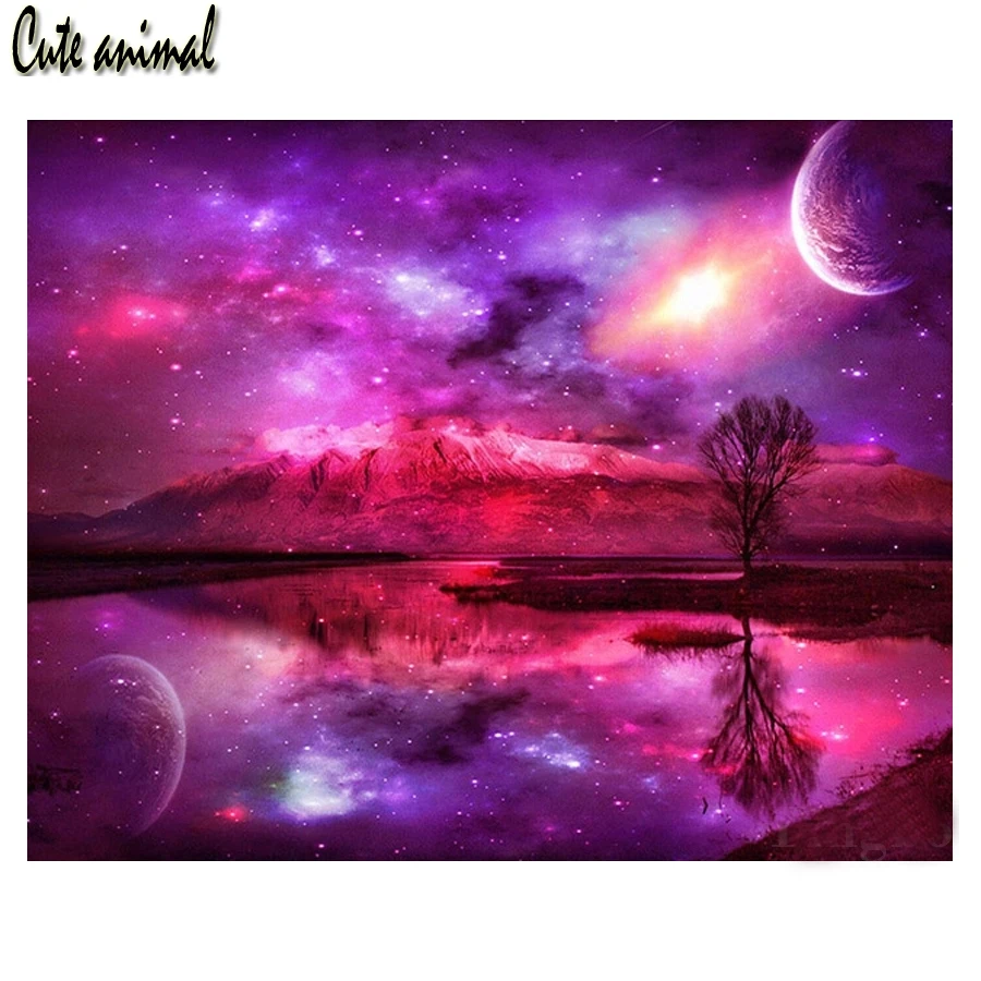 

DIY Square Round Diamond Painting Starry sky Planet landscape Diamond Mosaic Handmade Embroidery Rhinestone icons 5D Home Decor
