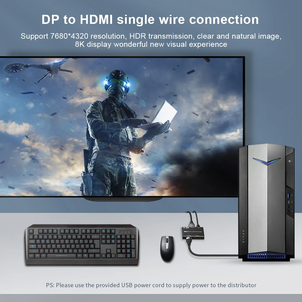 DisplayPort 1 4 8K DP to &amp HDMI-совместимый видео сплиттер @ 30Hz 4K 120Hz поддержка MST SST HDR 4:4:4