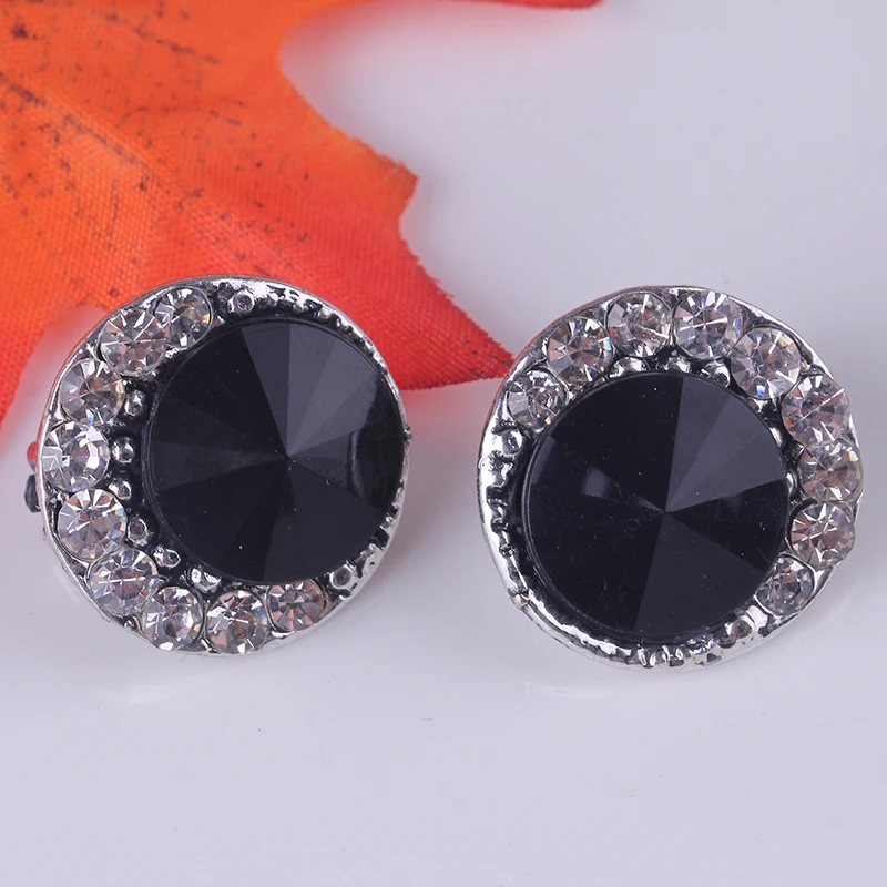 Южная Корея новый чистый красный Темперамент без пирсинга клипсы большие стразы