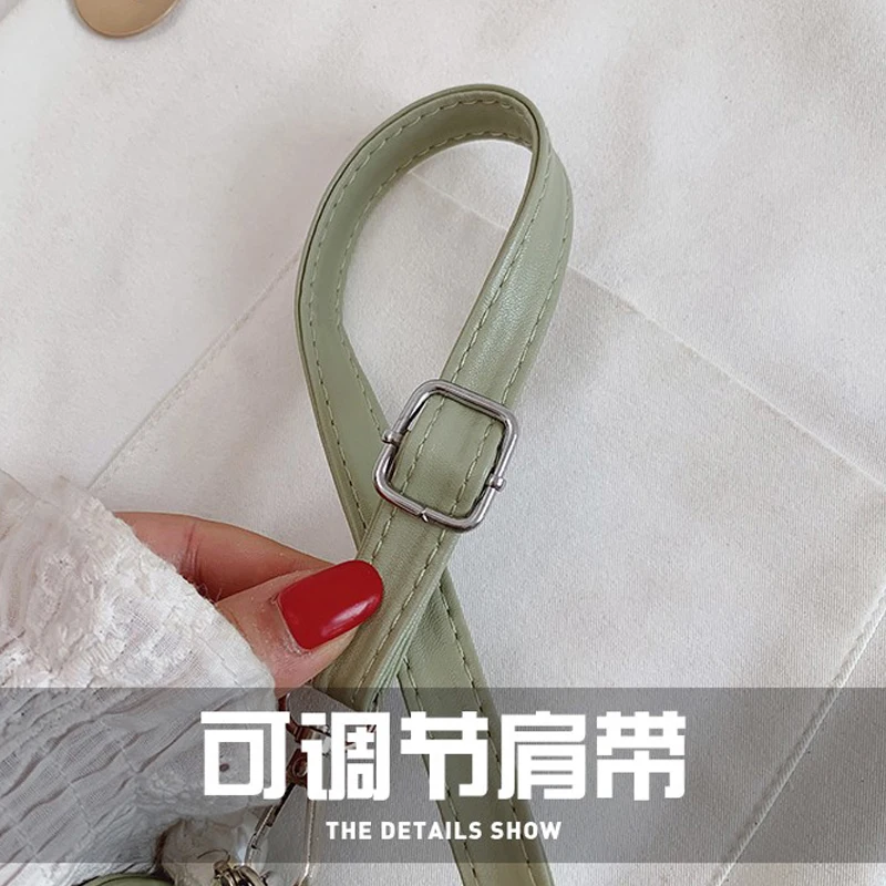 

Beading Shoulder women Bag Korean version small Saddle bags Solid crossbody bags PU leather handbag elegant Messenger bag