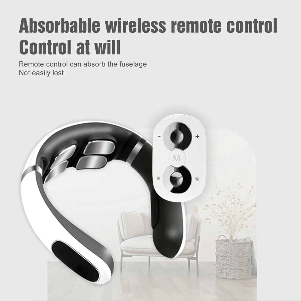 Импульсный нагревательный массажер для шеи и EMS стикер массажа шейного позвонка