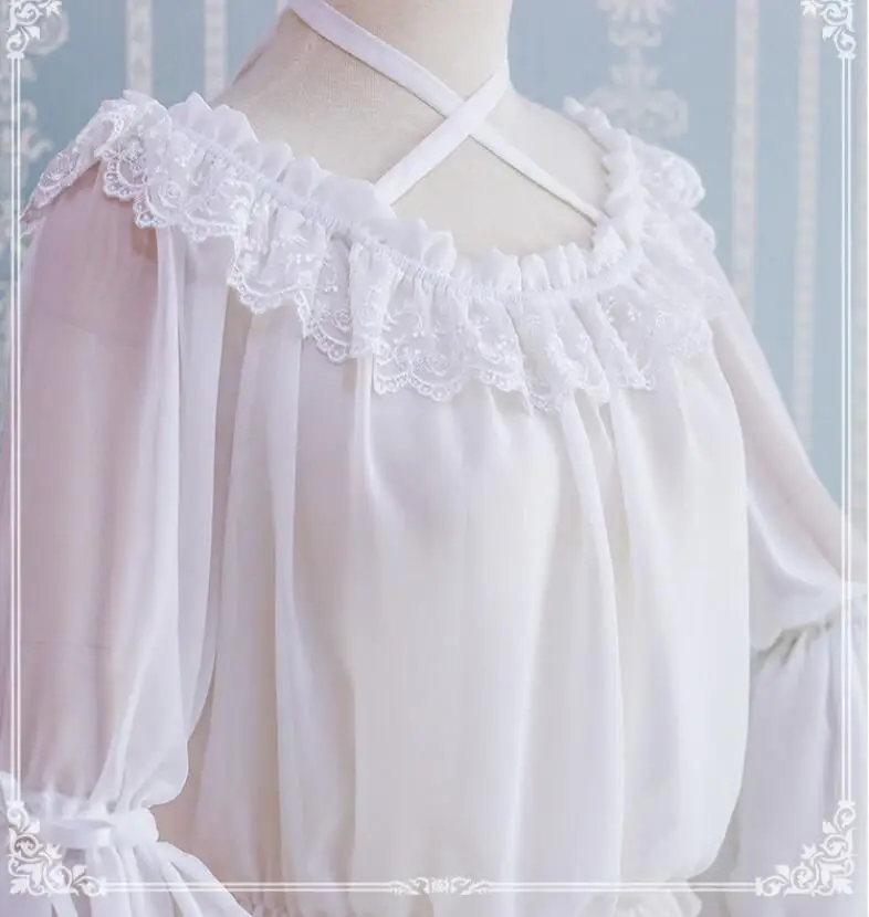 Милая японская шифоновая рубашка NONSAR с воротником-лодочкой JK Женская