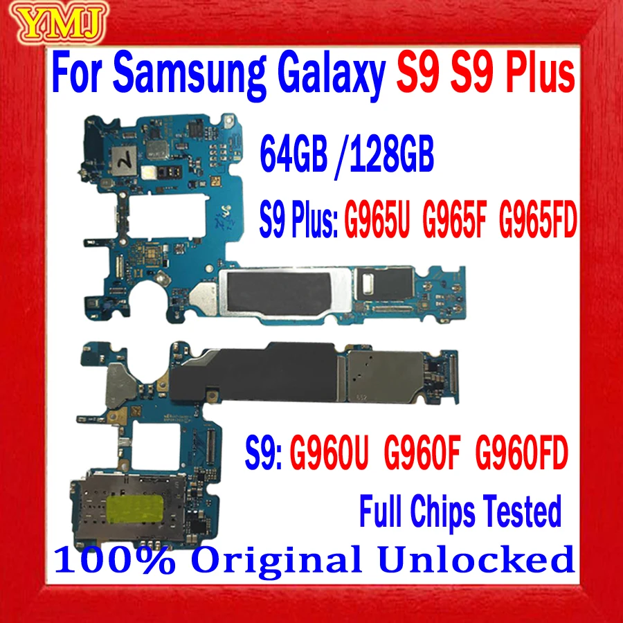 

64GB/128GB For Samsung Galaxy S9 Plus G960F G960FD G960U G965U G965F G965FD Motherboard 100% Original Unlock Logic Board testsed