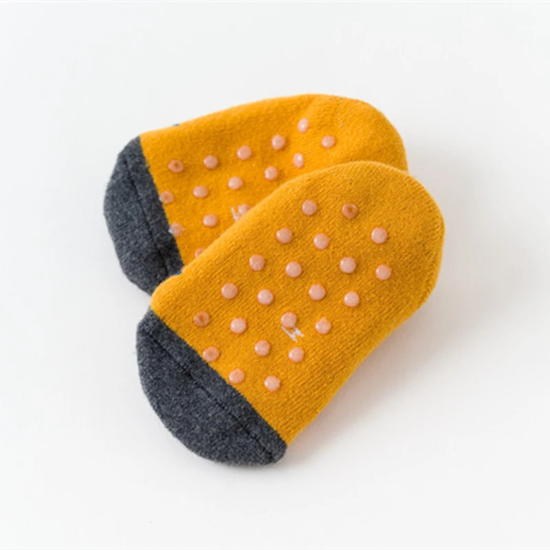 Calcetines 100% algod&oacute;n antideslizantes para beb&eacute;, zapatos c&aacute;lidos de goma para el hogar, para reci&eacute;n nacidos, ni&ntilde;as y ni&ntilde;os-4