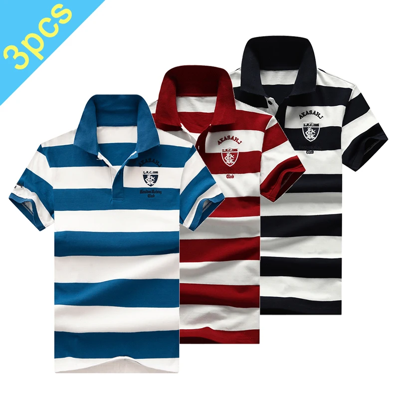 DARPHINKASA рубашка поло в полоску для мужчин Модная дышащая короткий рукав мужские