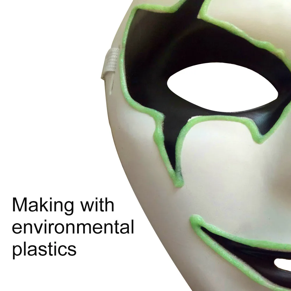 Лидер продаж светящаяся маска на Хэллоуин маскарадное платье украшение для