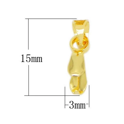 Gold 3x15mm 20 шт. нержавеющая сталь зажим застежка крючки соединитель стальной цвет Fermoir соединитель колье для ожерелья Кулон DIY - Цвет: Gold 3x15mm
