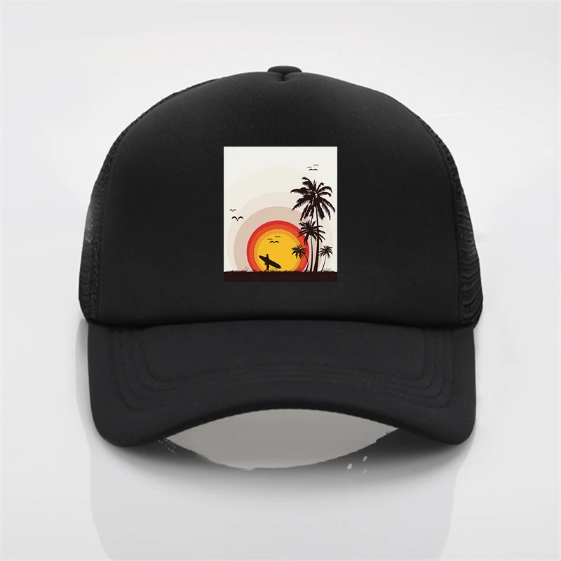 

Fashion Mesh Hat Wind and Sun Surf Seagull Beach Printing net cap baseball cap Men women Summer Trend Cap Beach Visor hat