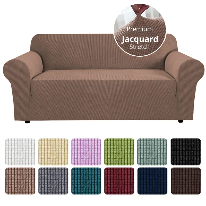 

Waterproof Couch Cover Pure Color Stretch Slipcover Tight Wrap All-inclusive Elastic Sofa Cover Home Sofa Covers For Living Room