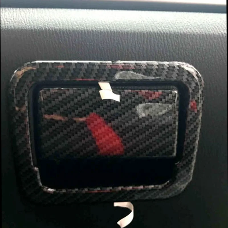 

ABS Carbon fibre For MAZDA 3 AXELA 2017 2018 Copilot Storage Box Handle Cover Trim Car Styling Accessories 2pcs