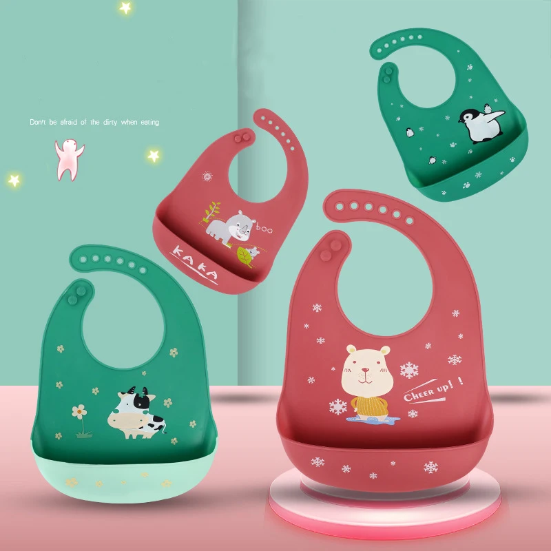 

Waterproof Baby Bibs Soft Silicone Baby Feeding Bib Baby Stuff Cartoon Feeding Girl Boy Bibs Burp Cloth Saliva Towel Adjustable